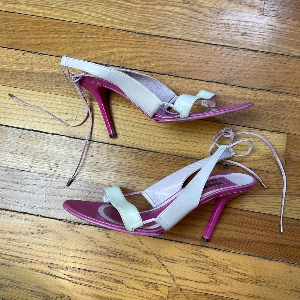 Narciso Rodriguez Pink Tie Slingback Pumps